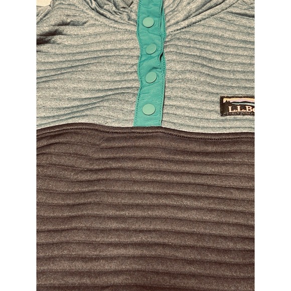 LL Bean Airlight Knit Pullover Light Ocean Heather Womens Medium Petite - Picture 11 of 12